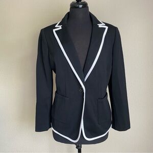 St. John Black Blazer with White Accents